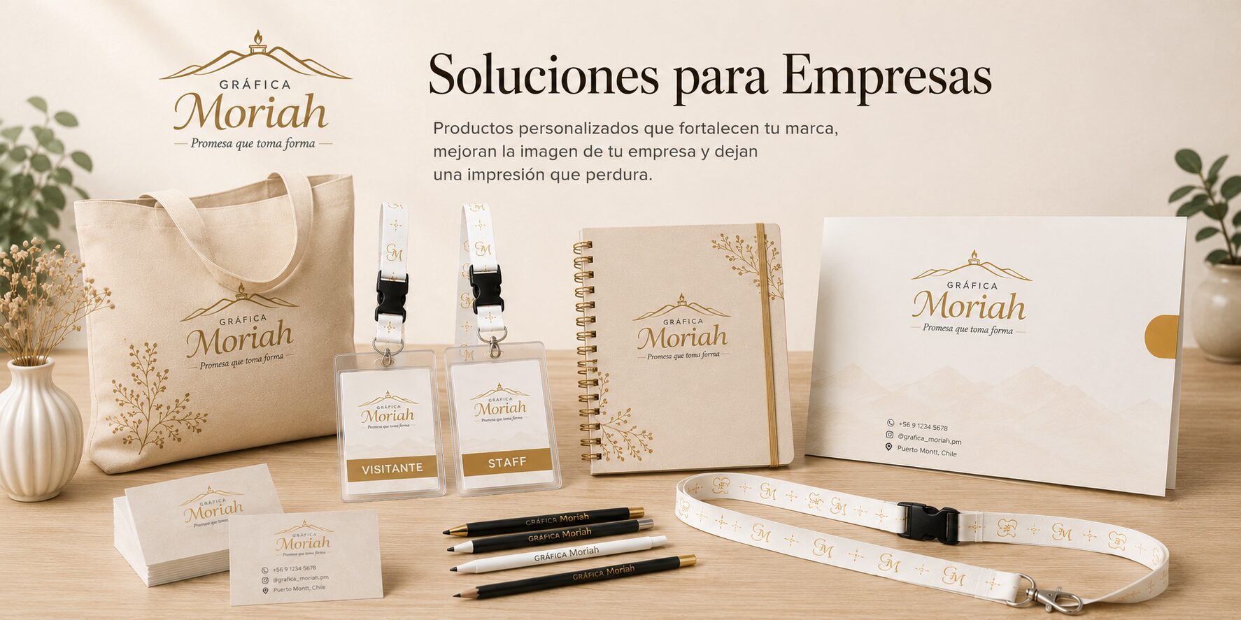 Soluciones para empresas: productos corporativos personalizados Gráfica Moriah